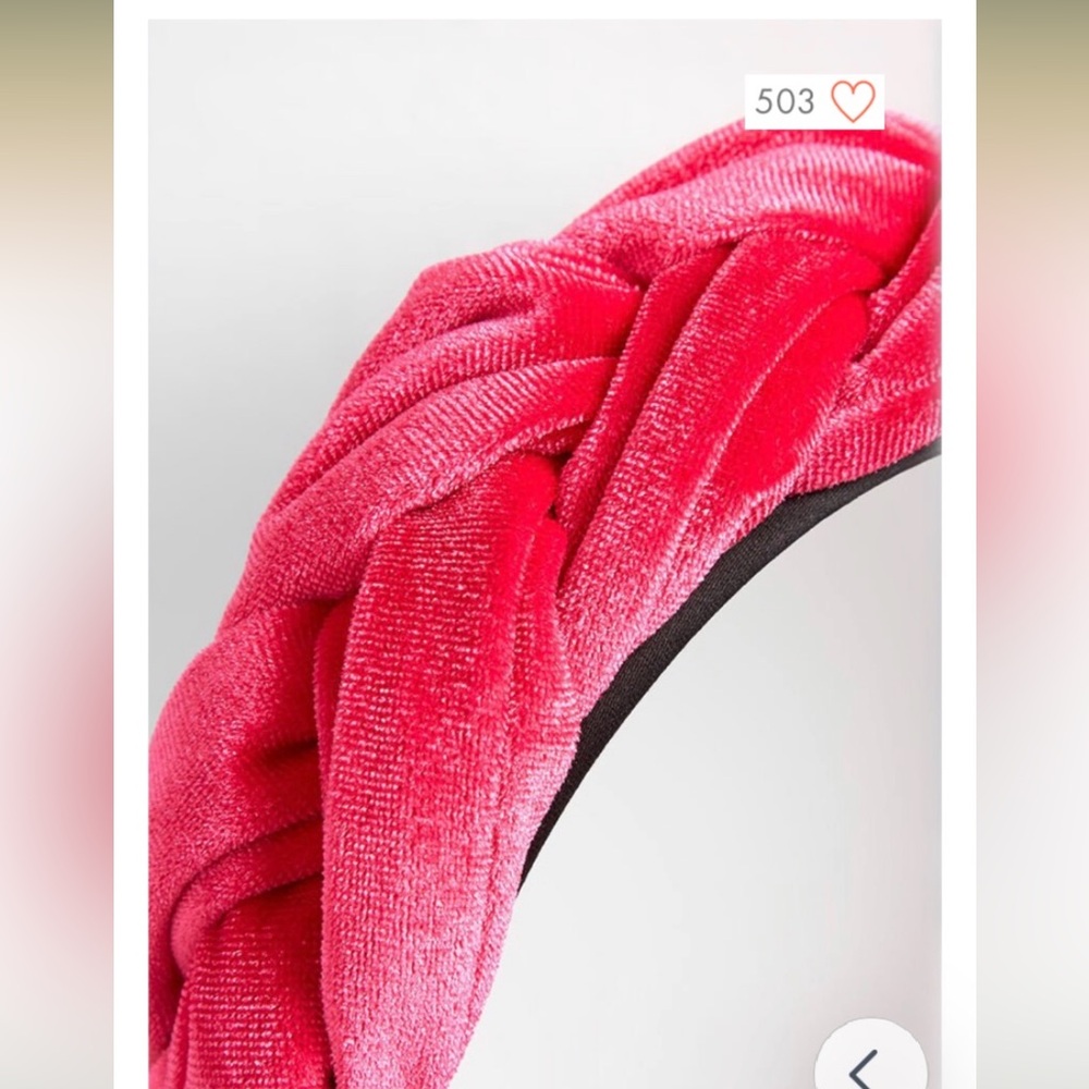 Modcloth Pink Velvet Braided Hair Accessory - Picture 2 of 2